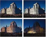 Wrapped Reichstag Berlin by Christo & Jeanne Claude Wolfgang Volz, 1971-1995, Portfolio containing 4 chromogenic prints by Wolfgang Volz and 1 offset reproduction of a collage by Christo and Jeanne-, sold Jun 2022