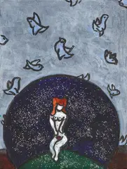 William Copley, Untiled, Around 1990, Acrylic, marker and glitter on canvas