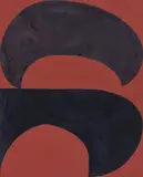 Suzan Frecon, 2 generated curved blues adjacent to red