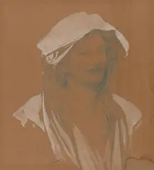 Alphonse Mucha, Portrait, 1903, Coloured chalk and gouache on brownish card