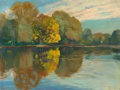 Philipp Franck, See im Grunewald, Circa 1895, Oil on canvas