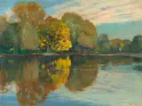 Philipp Franck, See im Grunewald, Circa 1895, Oil on canvas