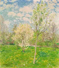 Léon de Smet, Blühende Bäume (Obstbaumwiese), Oil on canvas
