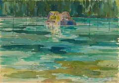Walter Ophey, Badersee, 1929, Watercolour on watercolour laid paper with watermark "W ZANDERS 1919"