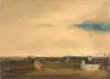 Constant Permeke, Landschaft mit weißem Haus, Oil on canvas