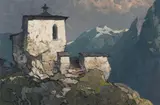 Oskar Mulley, Bergkapelle, Circa 1930, Oil on canvas