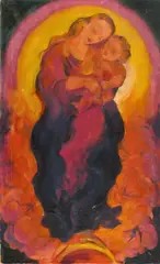 Richard Ziegler, Madonna mit Schwalben, Probably 1920s, Oil on canvas