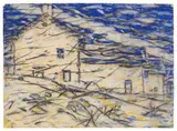Berghaus im Tessin by Christian Rohlfs, 1928, Water tempera on watercolour laid paper with watermark "P M FABRIANO". Stamp "NACHLASS CHRISTIAN ROHLFS" verso and inscr, sold Jun 2022