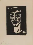 Emil Nolde, Ägypterin II, 1910, Woodcut on textured chamois-coloured paper