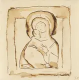 Untitled (Ikone) by Alexej von Jawlensky, 1929, Pen and India ink, wash, on pergamin-type paper, sold Jun 2022