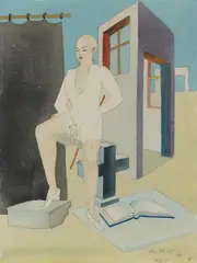 Marta Hegemann, Figürliche Szene, 1927, Watercolour over pencil on watercolour laid paper