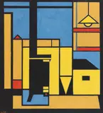 Lou Loeber, Untitled (Lampe und Ofen), 1928, Gouache on firm card