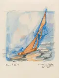 Lyonel Feininger, Sailing Boat, 1929, Watercolour and pen and ink on smooth paper. 27.3 x 20.7/