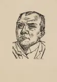 Max Beckmann, Selbstbildnis, 1922, Holzschnitt auf schwach rosafarbenem Japan