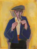 Junge mit Pfeife by Karl Hofer, 1948, Oil on canvas, sold Jun 2022
