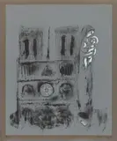Marc Chagall, Notre-Dame en Gris, 1955, Colour lithograph over grey ground on grey paper with watermark "CANSON"