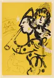 Le Clown Musicien by Marc Chagall, 1957, Colour lithograph on wove paper with watermark "ARCHES", sold Jun 2022