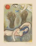 Booz se réveille et voit Ruth à ses Pieds by Marc Chagall, 1060, Colour lithograph on wove paper with watermark "ARCHES", sold Jun 2022