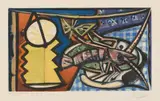 Pablo Picasso, Nature morte à la langouste, 1945, Colour etching on laid paper. After a model by Picasso, executed by Roger Lacourière