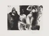 Pablo Picasso, Homme Rembranesque assis chez les Filles, 1968, Etching on wove paper
