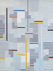 Composition # 39 by Adolf Fleischmann, 1955, Oil on canvas, sold Jun 2022