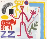 A. R. Penck, Ich in London 1, 1982, Acrylic on canvas