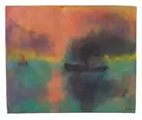 Meerlandschaft mit Dampfer und Segelboot by Emil Nolde, 1946, Watercolour on Japan paper, sold Jun 2022