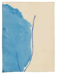 Untitled (Original cover for "The Blue Stairs", a book of poetry by Barbara Guest) by Helen Frankenthaler, 1968, Acrylic and crayon on card, sold Jun 2022