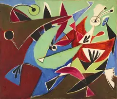Grüne Flucht by Ernst Wilhelm Nay, 1951, Oil on canvas, sold Jun 2022