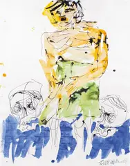 Untitled by Georg Baselitz, 2008, Watercolour and Indian ink on card, sold Jun 2022