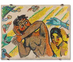 Max Pechstein, Vertreibung aus dem Paradies, 1917, Glass mosaic, set in pale plaster