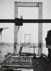 Rodenkirchener Brücke, Köln by Karl Hugo Schmölz, c. 1946, Vintage gelatin silver print on Agfa-Portriga paper, sold Jun 2022