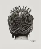 J. D. 'Okhai Ojeikere, Untitled (from the series: Hairstyles), 1974, Gelatin silver print, printed 2000 by Philippe Salaün