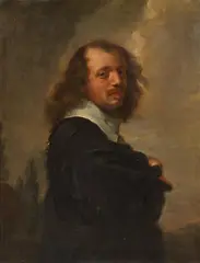 French or Netherlandish School 17th century, Portrait of a Man in a Landscape, Oil on canvas (relined)