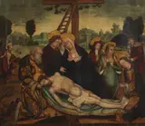 Hispano-Flemish School 16th century, The Lamentation of Christ, Oil on panel