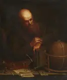 Probably Netherlandish School 18th Century, An Astronomer, Oil on canvas, relined