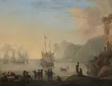 called Zeeman Reinier Nooms, Two Harbour Scenes, Oil on canvas