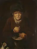 North Italian School, Old Woman with a Fish and a Cat