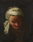 North Italian School, Peasant Woman in a White Veil looking Downwards