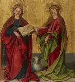 Probably Upper Rhine-Region second half 15th century, Saints Cecilia and Agnes, Oil on panel