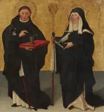 Probably Upper Rhine-Region second half 15th century, Saints Benedict and Scholastica, Oil on panel