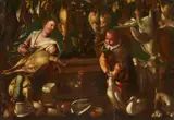 Cremona 17th century, The poultry seller, Oil on canvas (relined)
