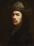 attributed to Wallerant Vaillant, Portrait of a Man in a Fur Hat, Oil on canvas (relined)