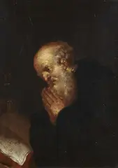 Januarius Zick, A Saint at Prayer, Oil on panel