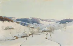 Karl Hauptmann, Winter Landscape, Oil on canvas