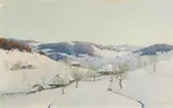 Karl Hauptmann, Winter Landscape, Oil on canvas