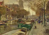 Heinrich Hermanns, City View with a Canal