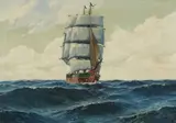 Patrick von Kalckreuth, Sailing Ship on the Water