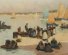 Fernand Legout-Gérard, Beach in the Bretagne, Oil on panel