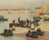 Fernand Legout-Gérard, Beach in the Bretagne, Oil on panel